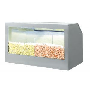 Bulk Popcorn Display Warmer, three compartments, with lighting