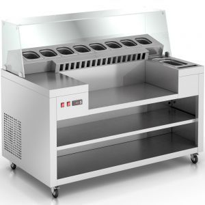 Crepe Station with a cooled well is designed for crepe cooking and distribution